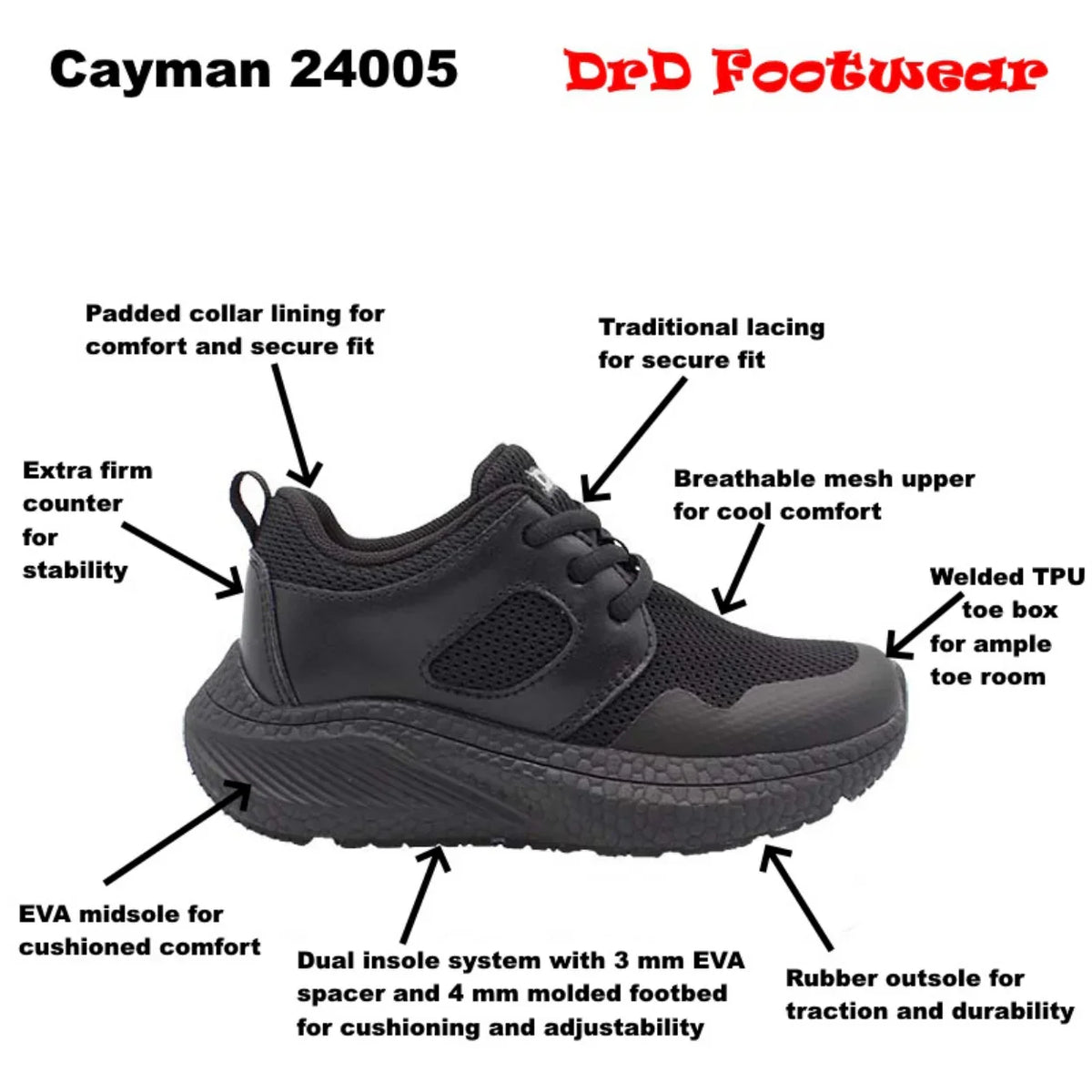 DrD Kid Caymen Sneaker Black