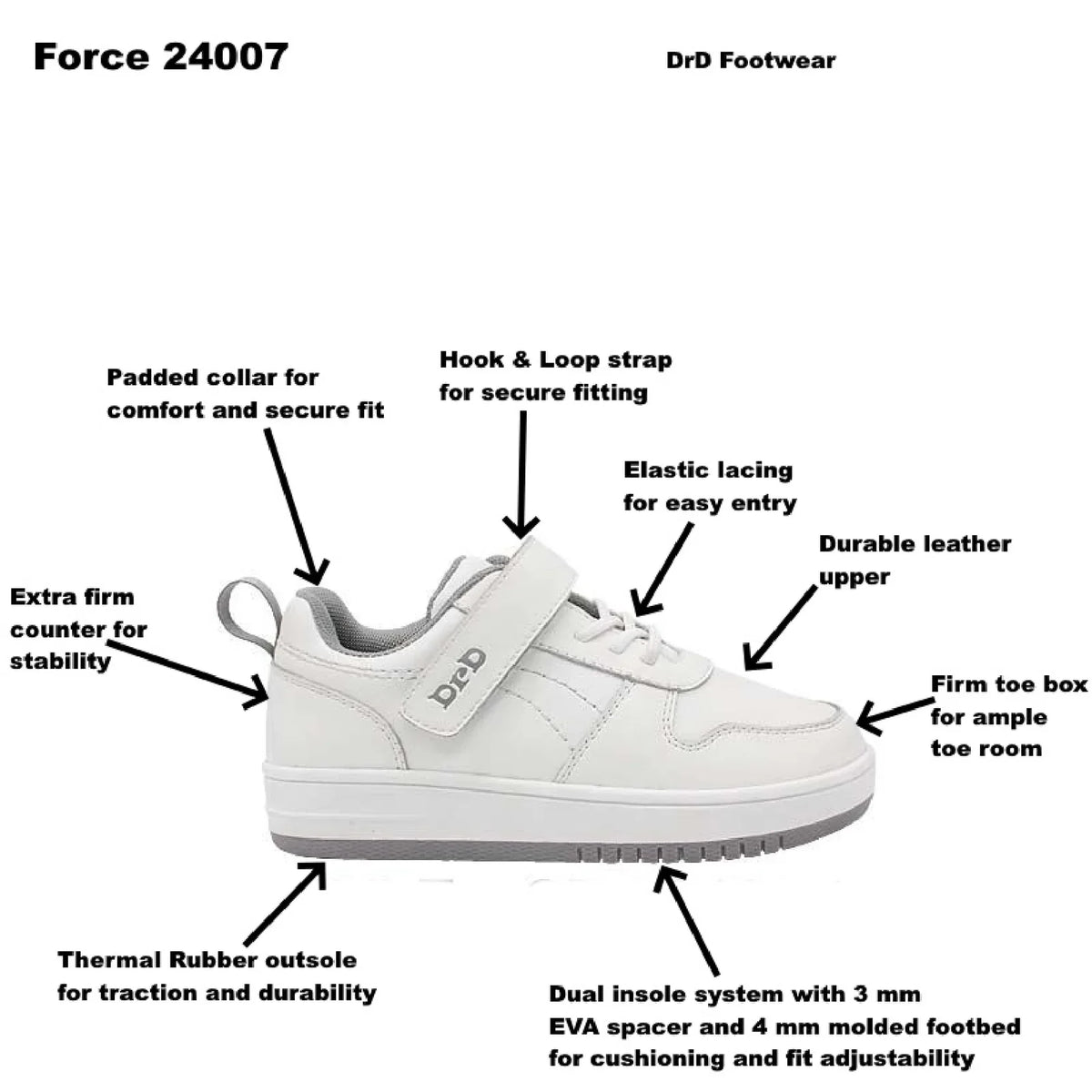 DrD Kid Force Sneaker (White)
